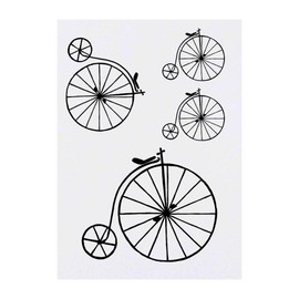 4 x 'Penny Farthing' Temporary Tattoos - Water Resistant, Skin-Safe, Non-Toxic Transfers, Mixed Sizes (TO00015303)