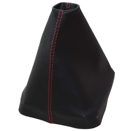 AERZETIX: Gear Stick Gaiter Faux Leather Black with Red Stitching