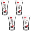 4Pcs Sorority Big Little Shot Glasses 2oz Glass Tequila Glasses