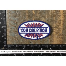 Big Boy Vintage BOB'S BIG BOY Hamburgers Restaurant Company Logo Sew-On Patch Blue Twill