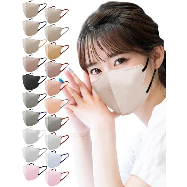 [LaViness] マスク 不織布 立体 立体マスク 日本製 30枚 (オールドレース×ブラック, 袋タイプ(30枚入))