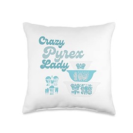 Crazy Pyrex Lady Butter Print Amish Pyrex Collector Throw Pillow