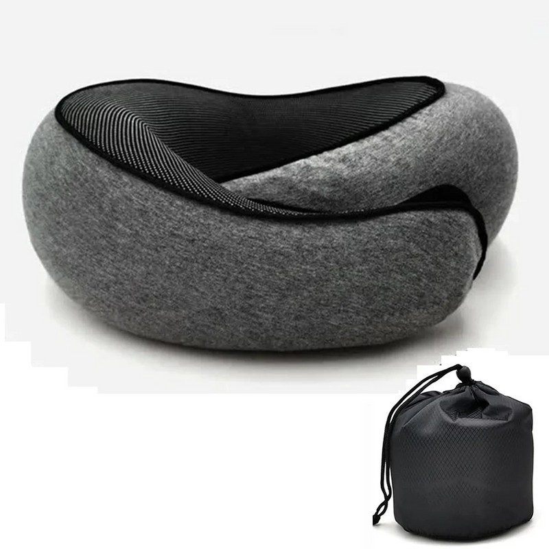 Travel Neck Pillow for Airplane Rest – Snail-Style Memory Foam