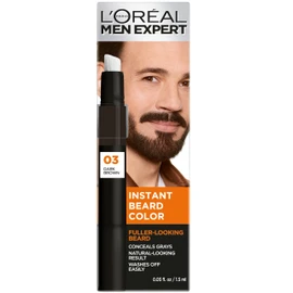 L’Oreal Paris Men Expert Instant Temporary Beard Color, Beard Filler for a Natural and Fuller-Looking Beard, 03 Dark Brown, 0.05 Fl Oz