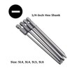 Bestgle 16pcs 1/4" Hex Shank 100mm/4 Inch Long Magnetic Screwdriver