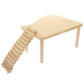 Generic 1 Set Funny Rat Plaything Wooden Hamster Platform with Ladder for Chinchilla Durable and Bite Resistant for Pet Cage Accessory for Hamsters and Birds