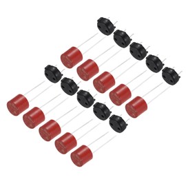 uxcell 10Set Cylindrical DIP Mounted Miniature Round Slow Blow Micro Fuse with Fuse Holder for Electronic Parts PCB LCD Repair, T-3.15A 3.15A 250V, Red