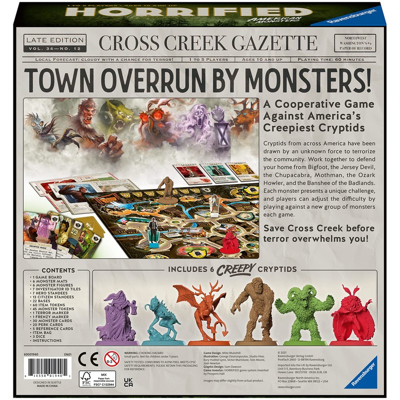 Ravensburger Horrified Games - American Monsters - Strategy Board Game