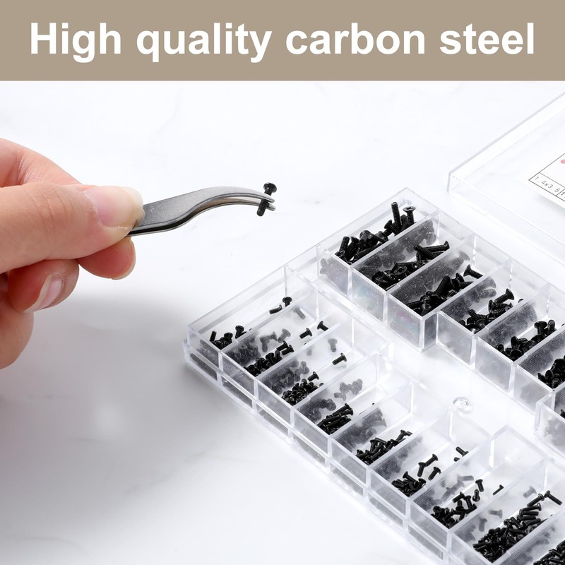 630 PCS Tiny Micro Repair Screw Kit, Black Laptop Computer