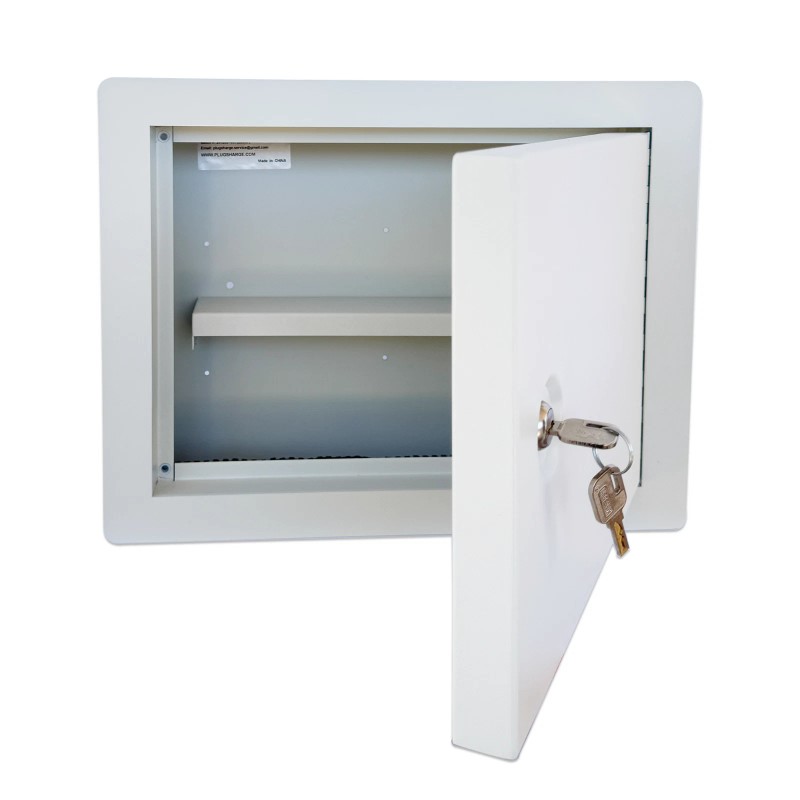 Plugsharge Heavy-Duty In-Wall Safe with Key Lock for Secure Storage,