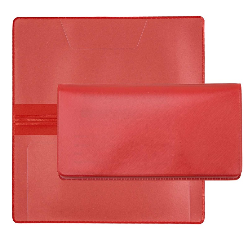Red Vinyl Checkbook Cover, Top Tear Personal Vinyl Checkbook Cover