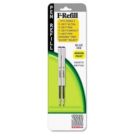 ZEBRA PEN CORP. Refill for F-301, F-301 Ultra, F-402, 301A, Spiral Ballpoint, Med, Blue, 2/Pack (85422)