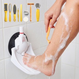 Thenshop Shower Foot Rest for Shaving Legs with Powerful Suction, Stable and No Falling, Easy Install, Foldable Shaving Step for Shower, Bathroom and RV
