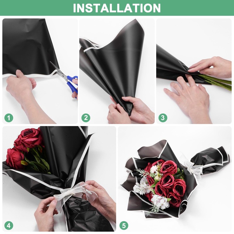 M METERXITY 20 Sheets Flower Wrapping Paper Bouquet, 23 Inch