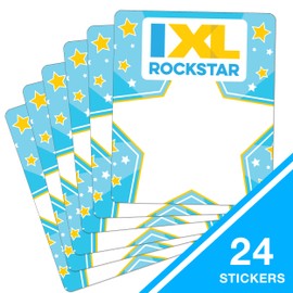 IXL 24 Rockstar Badges, Gold Star Stickers for Kids Awards, Classroom Prizes, Reward Chart, Crafts, Scrapbooking, Planner, Motivational School Supplies