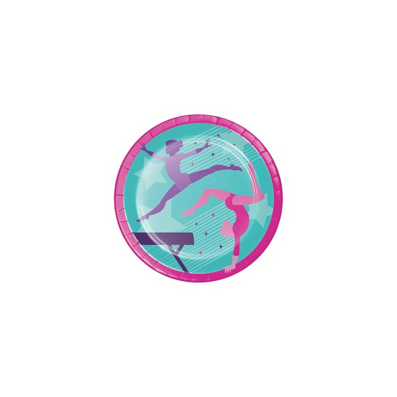 Trendware Gymnastics Party Paper Plates, 24 Count