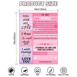 KoolYouth Gifts for Wife from Husband, Romantic for Her Women, 150x200CM Unique Flannel Blanket Present for Anniversary, Mother’s Day, Birthday, Christmas, Valentine’s Day Love Gifts for Wife