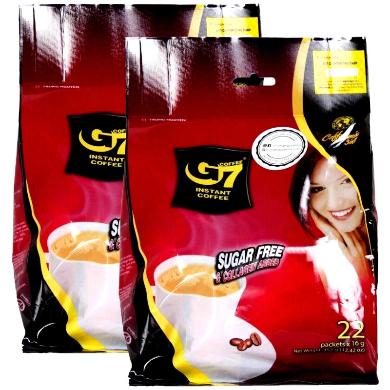 Trung Nguyen G7 Instant Coffee Sugar Free+Collagen 22 Sachets x