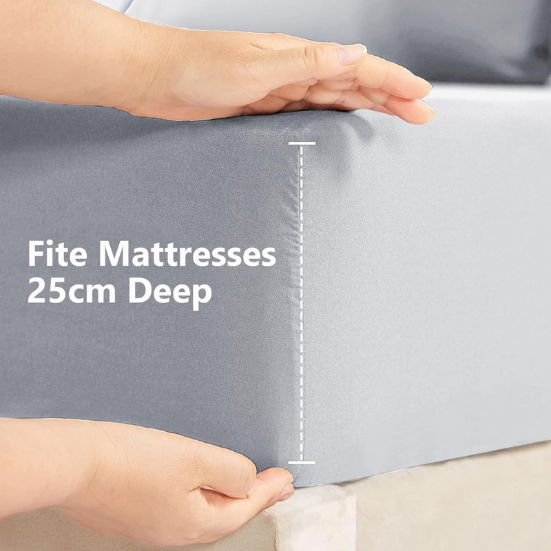 AR Ware Fitted Bed Sheet Microfibre 25cm Depth Super Soft