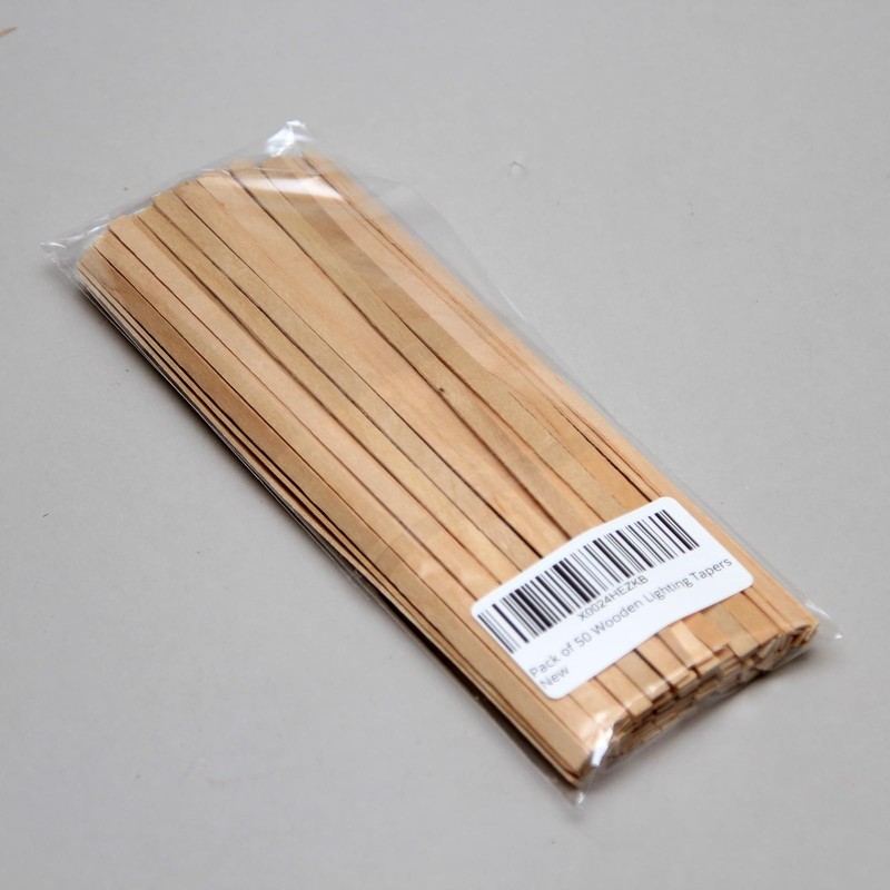 100 Wooden Dripless Lighting Tapers. Pack of 100 - Lighting