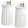 2 Packs Round Spandex Cocktail Table Skirt 32"x 43" Spandex