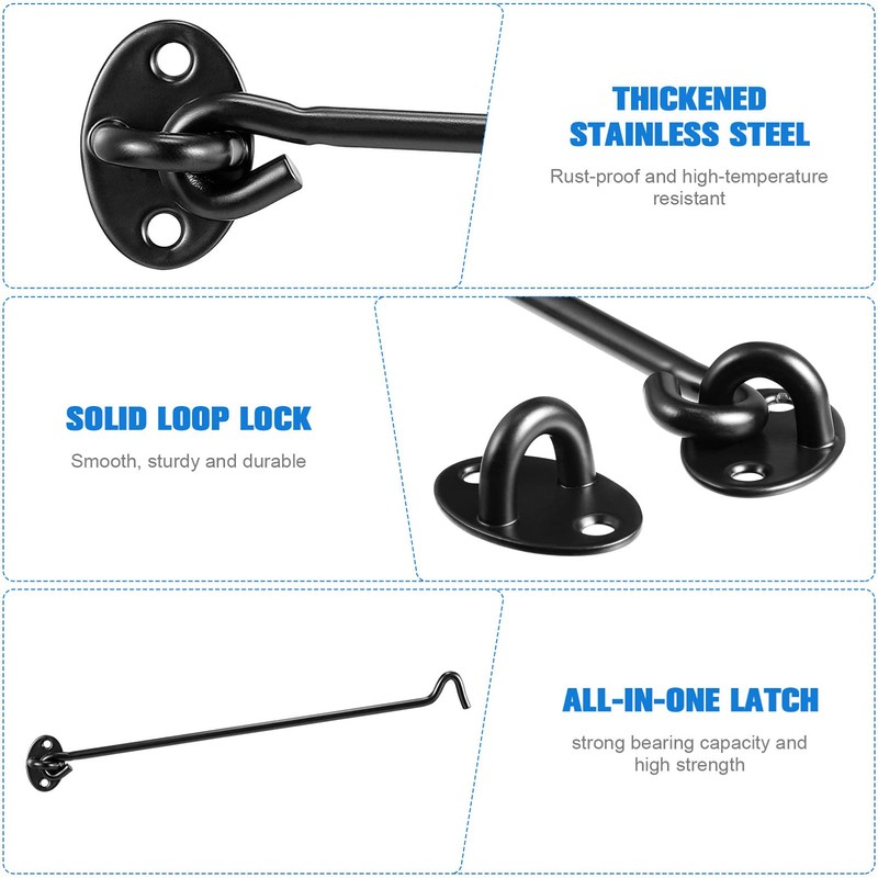 Frcolor Cabin Hooks Swivel Window Hooks with Mounting Screws 2pcs