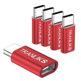 TRANLIKS Micro USB to USB C Adapter,5 Pack USB Type C Male to Micro USB Female Adapter Convert Connector Support Charge and Data Sync.