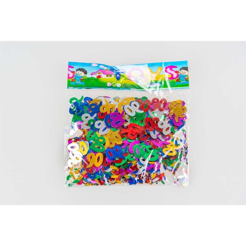 90th Birthday Confetti Foil - Multi-Colour - 28g