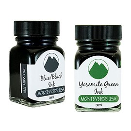Monteverde 60ml Core Fountain Pen Ink Bottle (30ml Blue/Black Ink Bottle G309BB, 30ml Yosemite Green Ink Bottle G309YG)