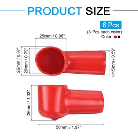 MECCANIXITY Battery Terminal Cover, 8 Pcs Battery Terminal Protector Truck Battery Terminal Cover Positive Negative Poles Stud Covers L15-20-49mm for Car Accessories Truck Marine Boat