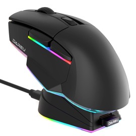 DAREU A955 Lightweight Wireless Gaming Mouse with RGB Charging Dock: Tri-Mode 2.4G/USB-C/BT Mouse Up to 12K DPI Optical Sensor -KBS II Buttons Fully Programmable- 120 Hr Battery