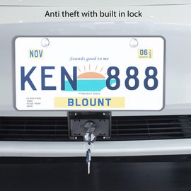 License Plate Frame Holder, Lockable Front License Plate Cover with Mounting Accessories, Aluminum Alloy Anti Theft Stylish Look Front License Plate Frame for Vehicle