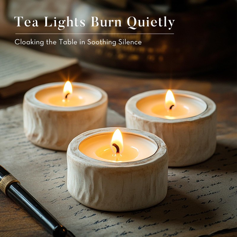 Ashlux Palm Tea Lights Candles 96 Pack, Non-Paraffin Unscented 4H