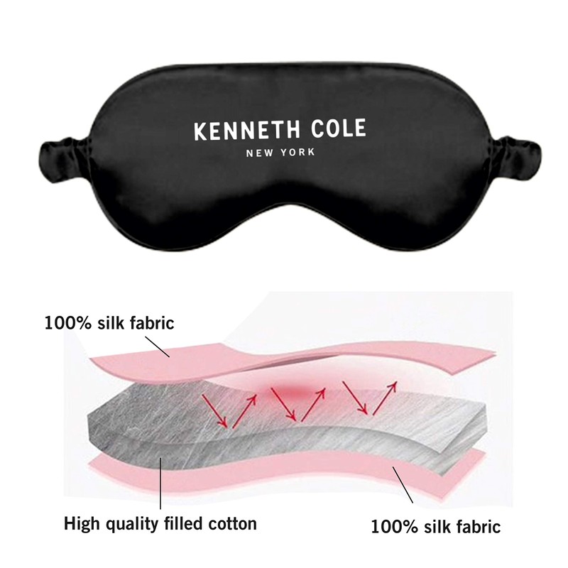 Kenneth Cole Satin Eye Mask with Elastic Band - Blocks