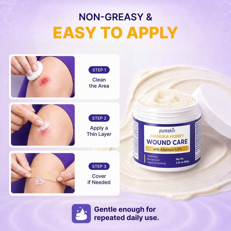 PURESKIN Manuka Honey Wound Care: Manuka Honey Ointment for Wounds,