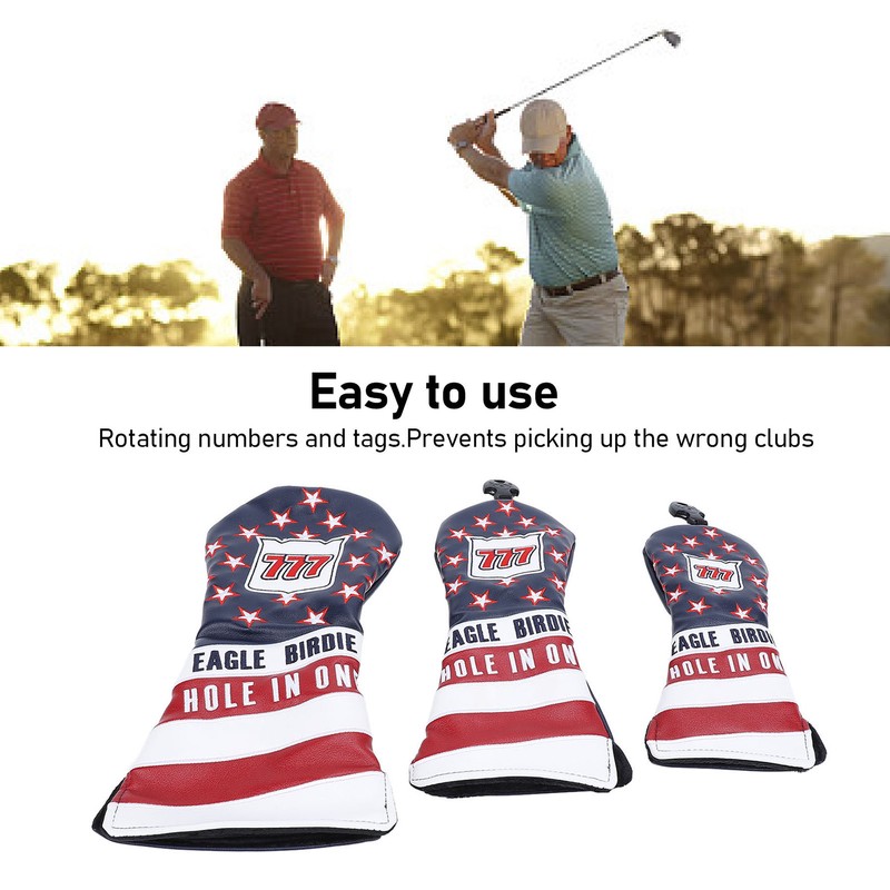 Golf Club Head Cover Set Waterproof PU Leather Golf Club