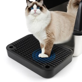 Bartuke Litter Box Step, Cat Step/Ramp/Catcher with Filter Function, Easy to Clean, Ideal for Kitten & Elderly Cats (Black)