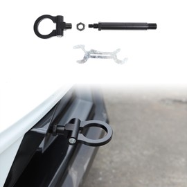 Suetlcoity Car Front Bumper Tow Hook Pull Ring for Corvette C8 Stingray 2020-2024 Trailer Ring Replacement, Aluminum Bumper Pull Ring,Multi-Functional Modification Connection Accessory (Black)