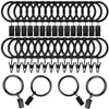 COSYLIFE Pack of 50 Curtain Rings with Clips, Curtain Rings