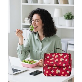 Carttiya Lunch Bag for Women Men-Cute Lunch Tote Bags Reusable Insulated Lunch Box 12 Can Large Capacity Reusable Insulated Cooler for Work Picnic or Travel (Red)
