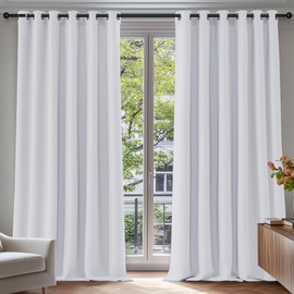 Deconovo Deconovo Super Soft Solid Eyelet Thermal Insulated Blackout Curtains for Bedroom, 90" Width x72 Drop, 1 Pair, Silver Grey
