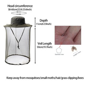 Sombrero de apicultor para guardar abejas, mosquitos, insectos, sombreros de mosquitos, gorra de jardinería con red de cabeza, capucha de malla