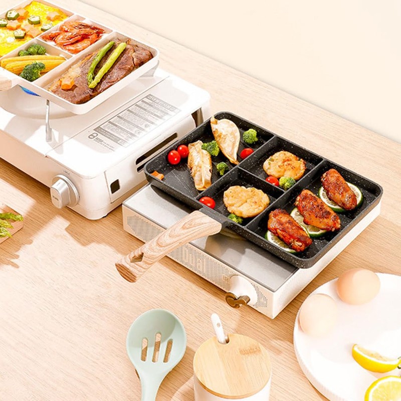 CALLARON Grill Pan for Stove - Nonstick Divided Grill Pan