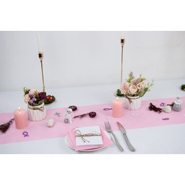 ANYUNKEY Non-Woven Table Runner in Pink, 30 cm x 25 m, Table Decoration for Birthdays and Weddings, Christenings, Confirmation or Communion, Colourful Decoration for Special Occasions