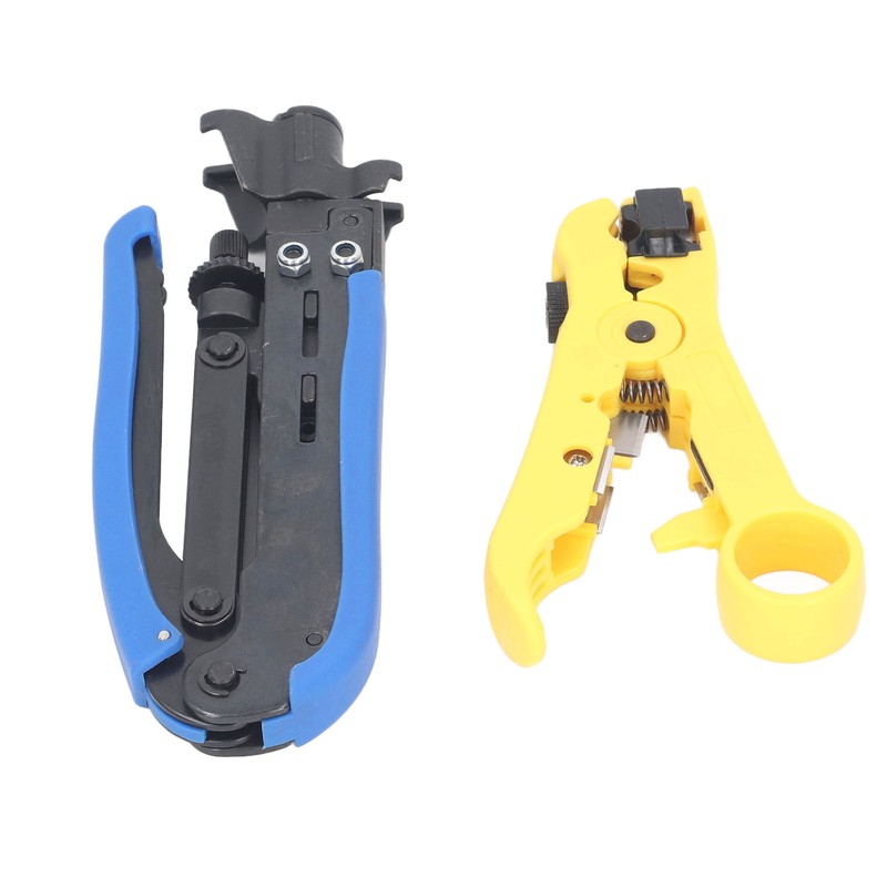 Coaxial Cable Crimping Pliers Combination Tool Adjustable Portable Coax Stripper