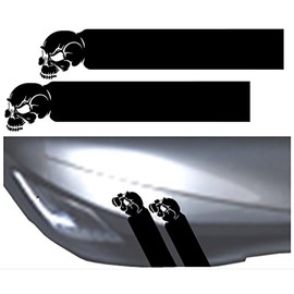 Clausen's World Skull Fender Hash Mark Bars Vinyl Racing Stripes Graphic Decals 5" (Fits Chevy Corvette C7) Both Sides - Red