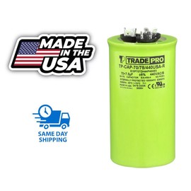 TRADE PRO Round Capacitor, 70/7.5/440V- USA Made(Made in USA) HVAC DIY