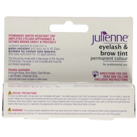 Julienne Eyelash and Eyebrow Permanent Midnight Black 01 Colour Tint 15ml