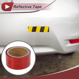 HEROFFIX 1 Pcs Safety Warning Reflective Tape Increased Visibility Reflective Strips 16.40ftx1.97" Red,White PET