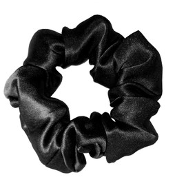 SALE!! 100% Pure Mulberry Silk Hair Scrunchies16 Momme silk scrunchies 100% Silk Hair Scrunchies Silk Hair Ties for Women Girls Curly Thick Thin Hair Women's Black Satin Sleep (1, 05 black)